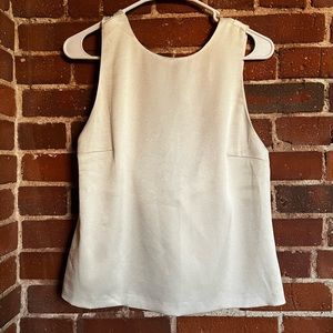 Alice & Olivia White Mac Cowl-Back Tank